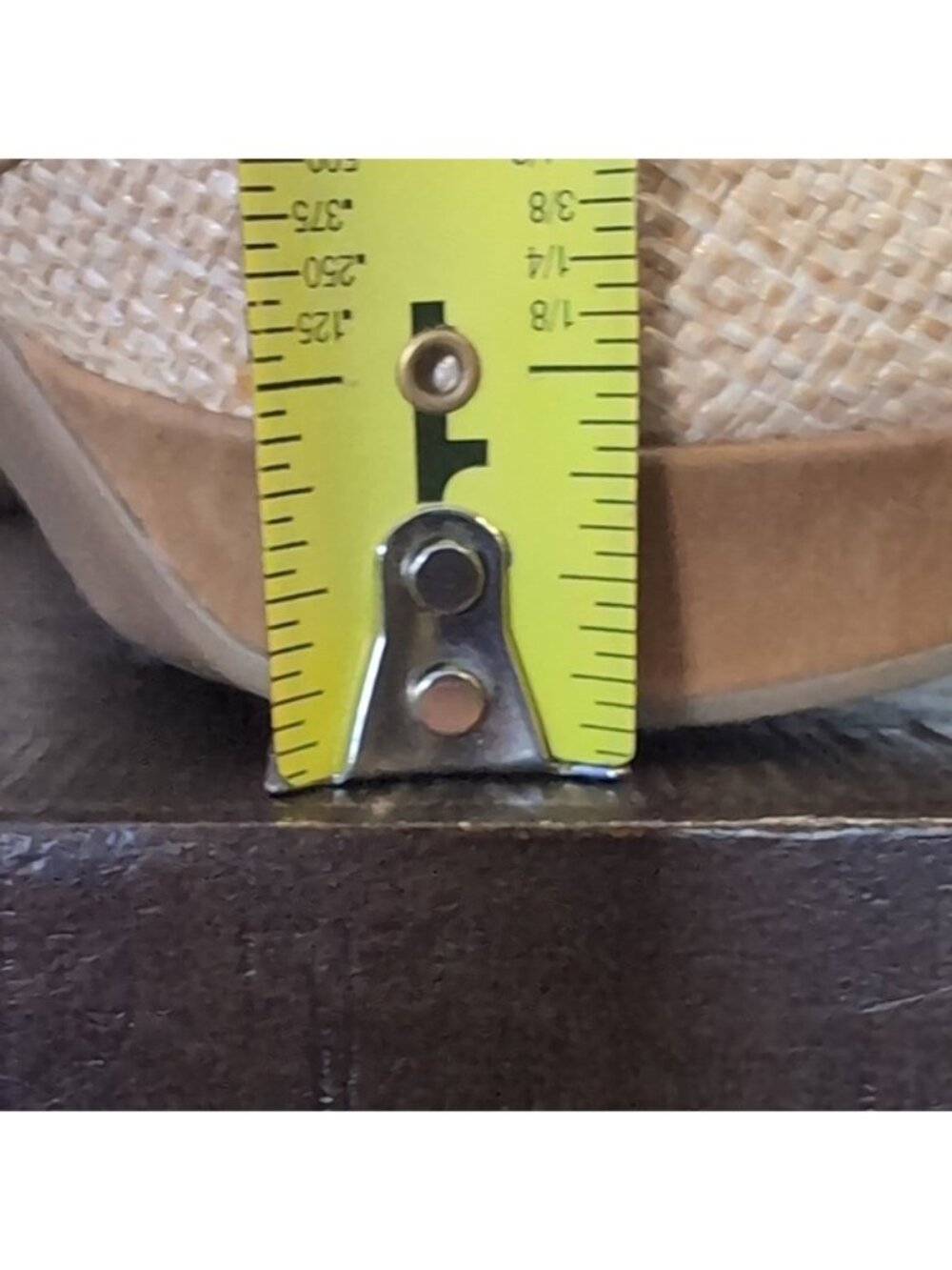 Naturalizer Kole Sandals Tan Woven Buckle Peep Toe Heels N5 Comfort Womens 7 - Picture 15 of 15